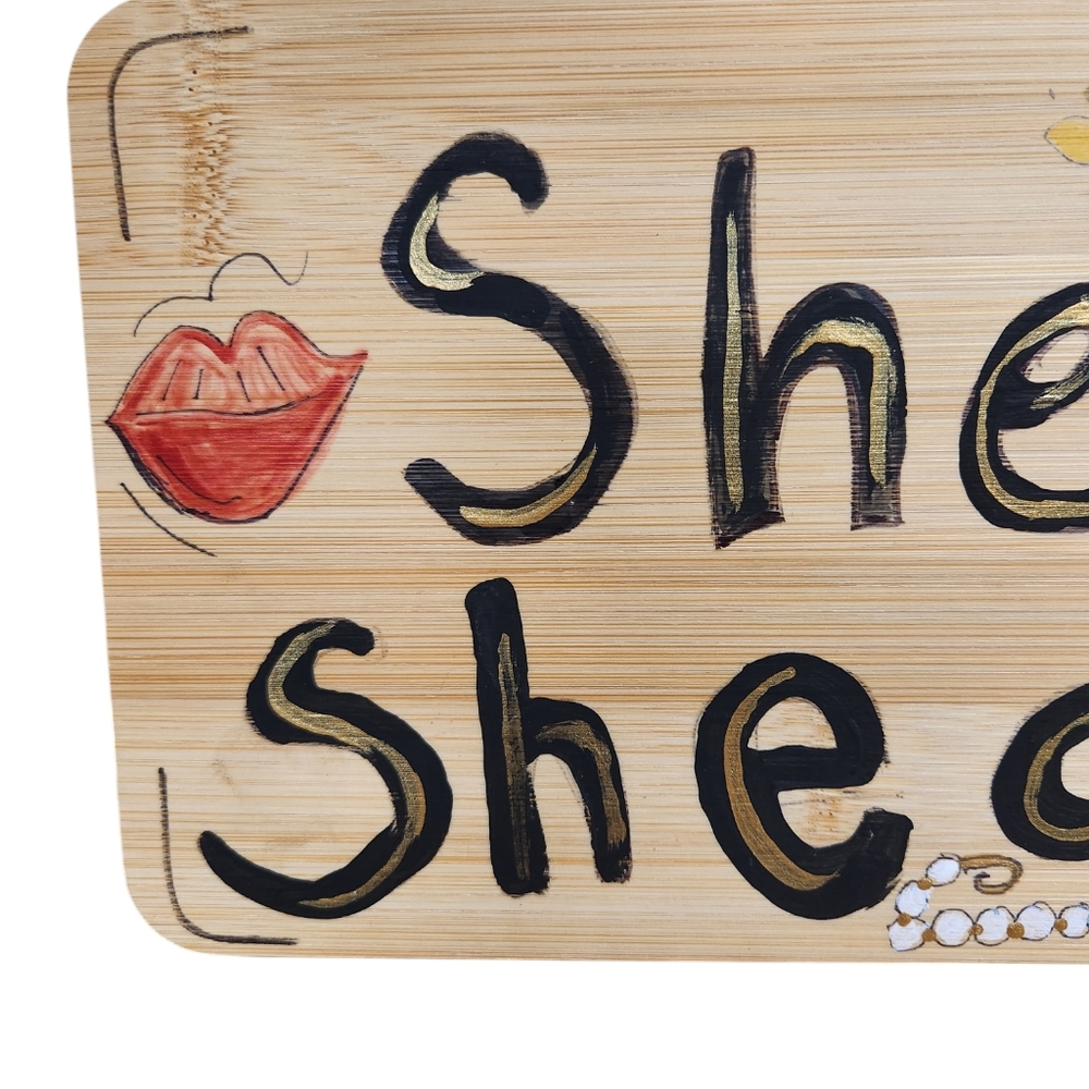 Hand Painted She Shed Sign Wall Decor 6 x 9 inch - Picture 3 of 6